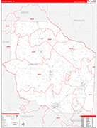 Gibson Wall Map Red Line Style