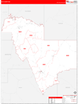 Gila County Wall Map Red Line Style