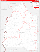 Gilchrist Wall Map Red Line Style