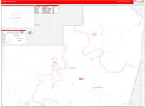 Glades County Wall Map Red Line Style