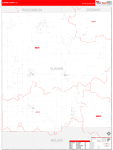 Gladwin Wall Map Red Line Style