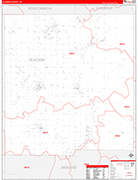 Gladwin County Wall Map Red Line Style