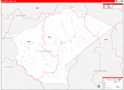Glascock County Wall Map Red Line Style