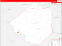 Goliad County Wall Map Red Line Style