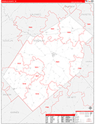 Gonzales County Wall Map Red Line Style