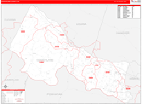 Goochland County Wall Map Red Line Style