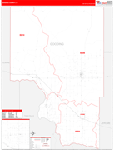 Gooding County Wall Map Red Line Style