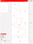 Goshen County Wall Map Red Line Style