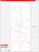 Goshen County Wall Map Red Line Style