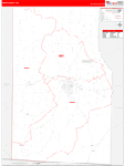 Grady County Wall Map Red Line Style