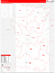 Grady County Wall Map Red Line Style