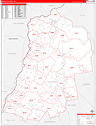 Grafton Wall Map Red Line Style