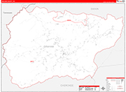Graham County Wall Map Red Line Style