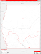 Grand County Wall Map Red Line Style