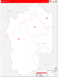 Granite County Wall Map Red Line Style