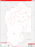 Granite County Wall Map Red Line Style