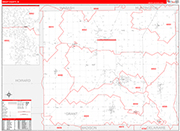 Grant Wall Map Red Line Style
