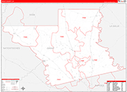 Grant County Wall Map Red Line Style