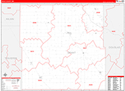Grant County Wall Map Red Line Style
