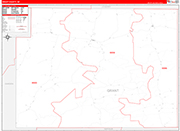 Grant County Wall Map Red Line Style