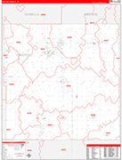 Gratiot County Wall Map Red Line Style
