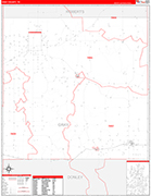 Gray County Wall Map Red Line Style