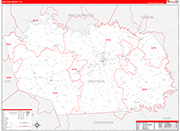 Grayson County Wall Map Red Line Style