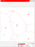 Greeley County Wall Map Red Line Style