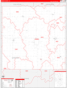 Greene County Wall Map Red Line Style