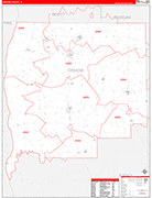 Greene County Wall Map Red Line Style