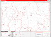 Greene Wall Map Red Line Style