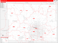 Greene County Wall Map Red Line Style