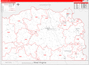 Greene Wall Map Red Line Style