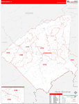 Greene County Wall Map Red Line Style