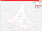 Greene County Wall Map Red Line Style