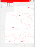 Greenwood County Wall Map Red Line Style