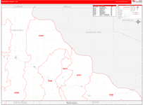 Gregory County Wall Map Red Line Style