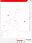 Griggs County Wall Map Red Line Style