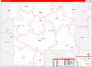 Grundy County Wall Map Red Line Style