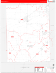 Grundy County Wall Map Red Line Style