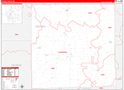 Grundy County Wall Map Red Line Style