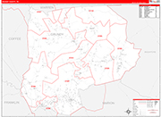 Grundy Wall Map Red Line Style