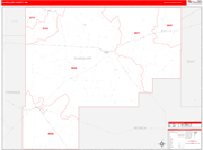 Guadalupe County Wall Map Red Line Style