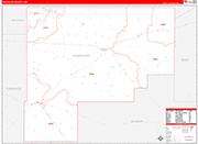 Guadalupe County Wall Map Red Line Style