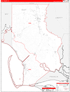 Gulf County Wall Map Red Line Style
