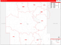 Guthrie County Wall Map Red Line Style