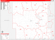 Guthrie County Wall Map Red Line Style