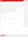 Haakon County Wall Map Red Line Style