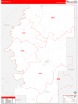 Hale County Wall Map Red Line Style