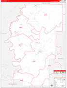 Hale County Wall Map Red Line Style